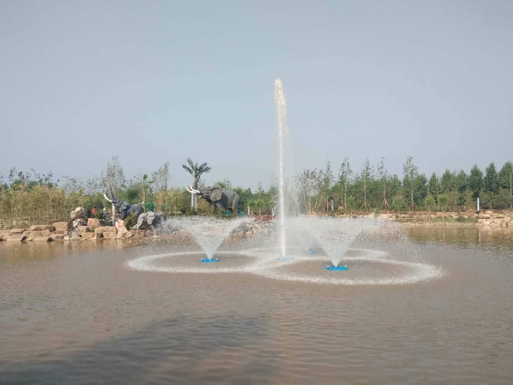 太陽能曝氣機光伏曝氣機景觀噴泉式水體曝氣機河道污水處理曝氣機